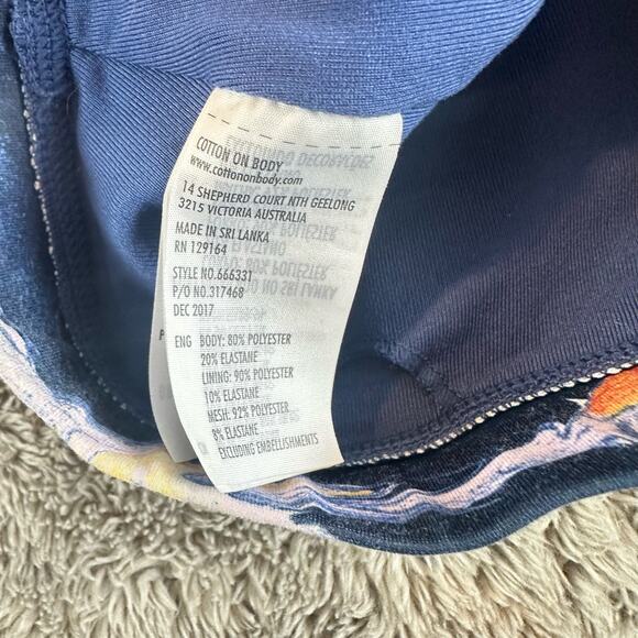 Cotton On Body Printed Sports Bra M Medium Yoga Pilates - Picture 6 of 9